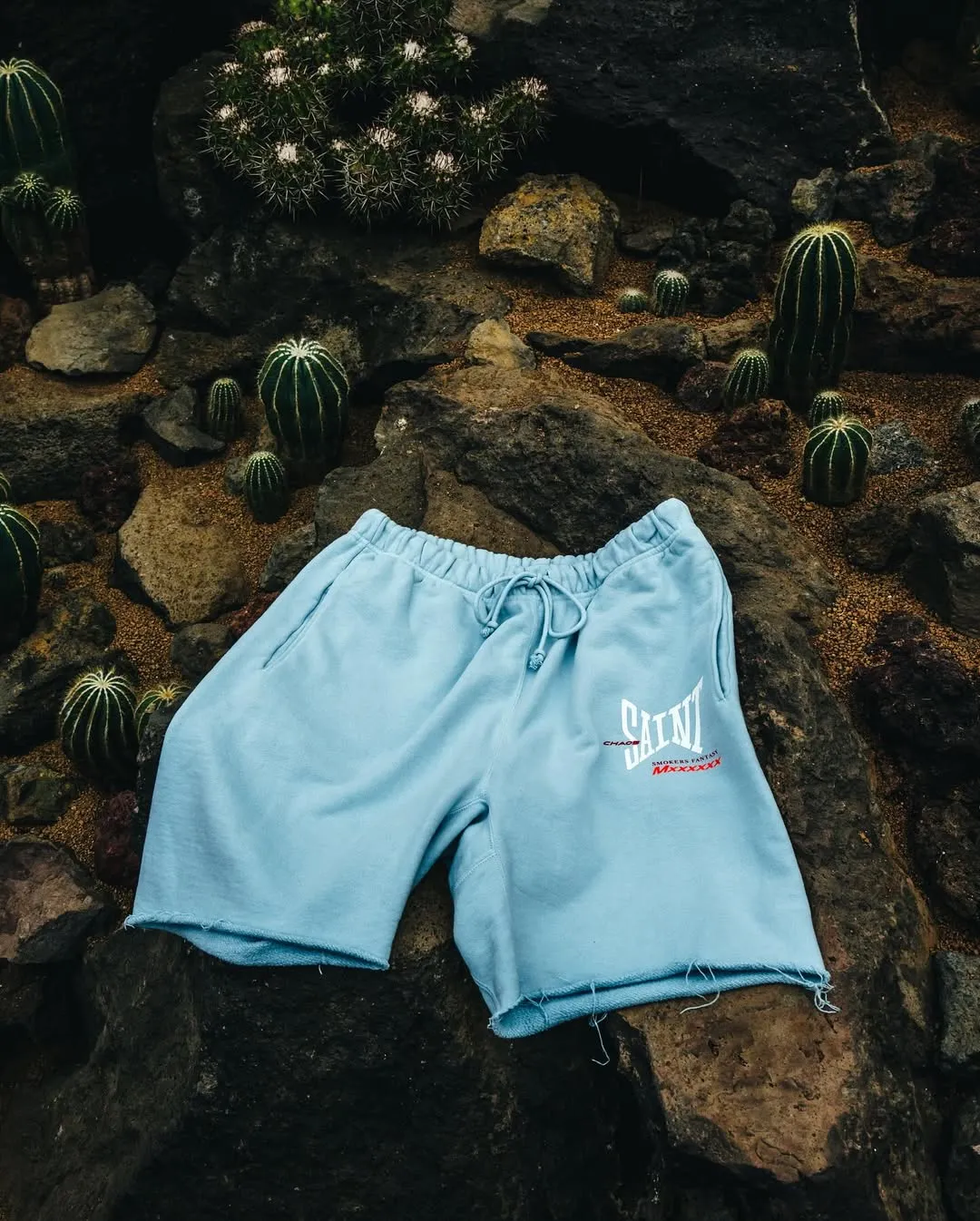 SAINT Mxxxxxx SWEAT SHORTS/RIBON SAINT/BLK pink SAINT LOGO shorts, black S-XL cotton and linen OE yarn fabric, stiff, light, comfortable and breathable, non-locking design, naturally rolled back after water, super handsome version, easy to match, original consistent main mark, wash water mark, little angel anti-counterfeiting mark
